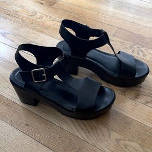 Black, wedge sandal, size 11.